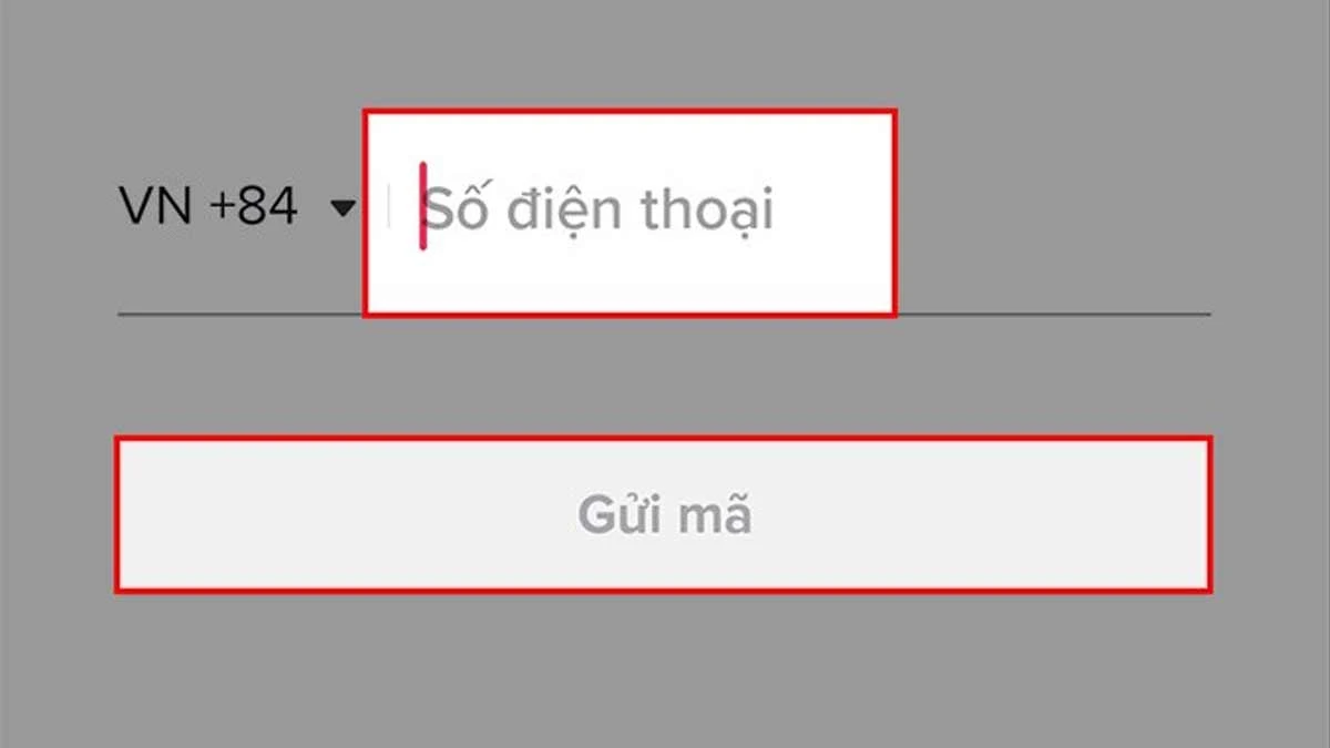Nhập số điện thoại đã liên kết và gửi yêu cầu nhận mã